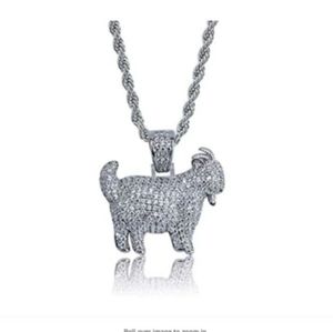 Goat Chain Silver Diamond Goat Necklace Hip Hop